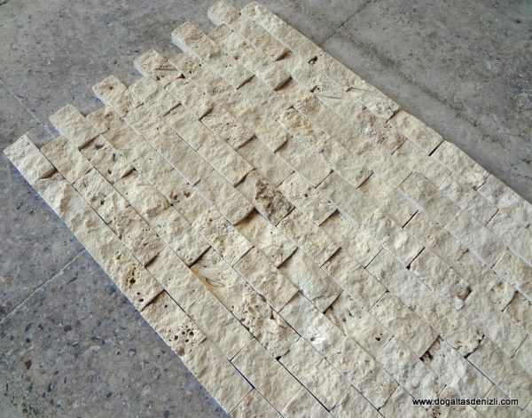 2,5x5 cm Bej Patlatma Traverten-DP103